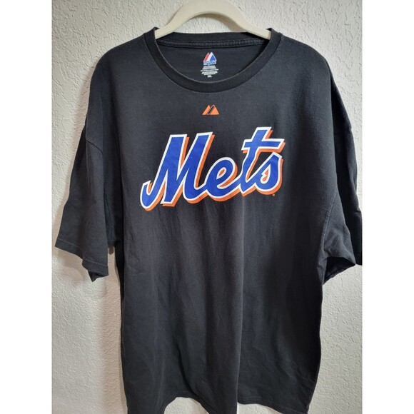MLB New York Mets Black T-Shirt 2XL Majestic - Picture 2 of 6